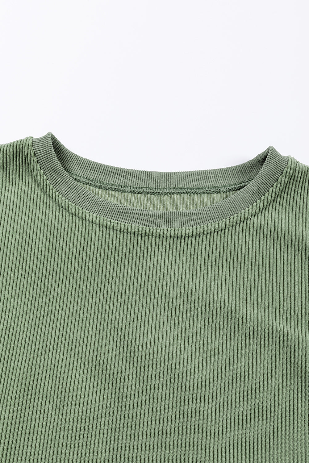 Grass Green Ribbed Corduroy Oversized Sweatshirt