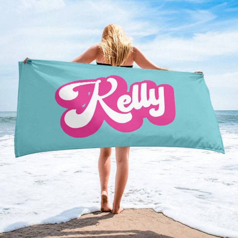 Retro Style Personalized Beach Towel