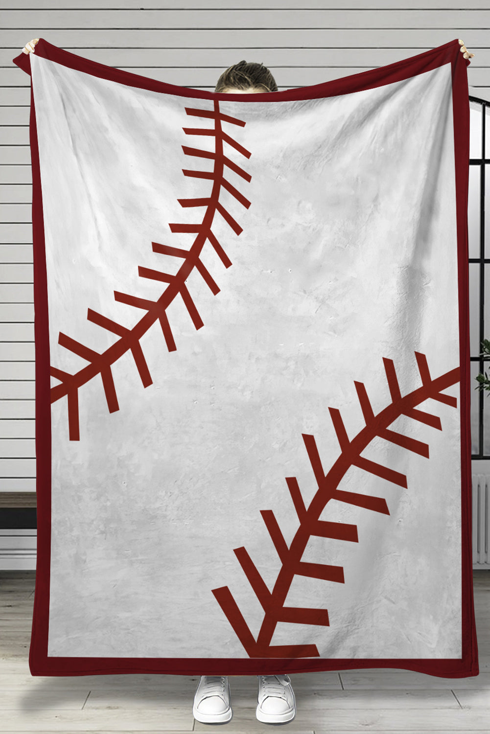 White Ball Game Fashion Fleece Blanket