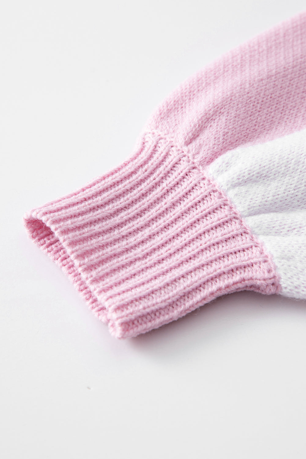 Pink Checkered Bishop Sleeve Sweater