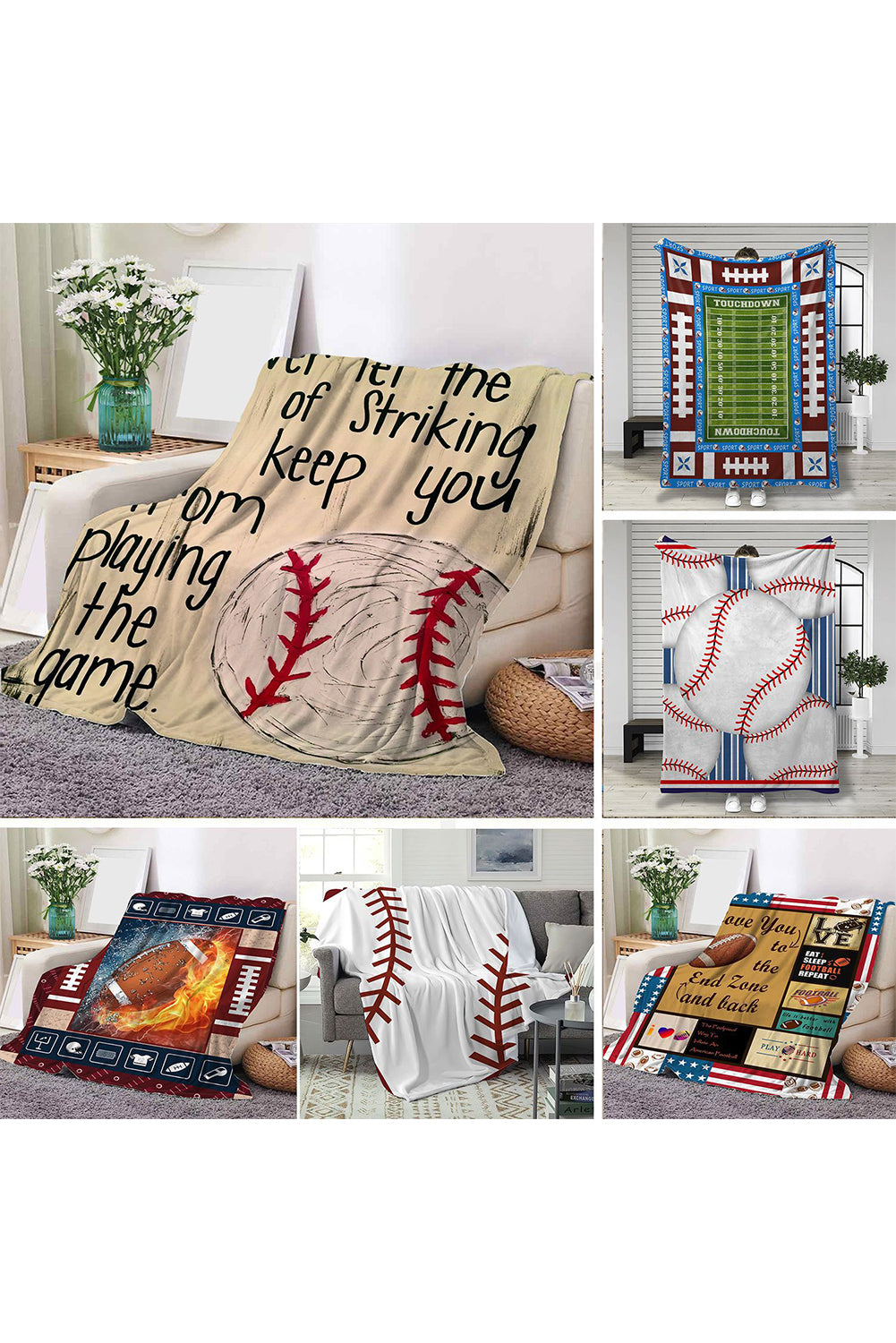 White Ball Game Fashion Fleece Blanket